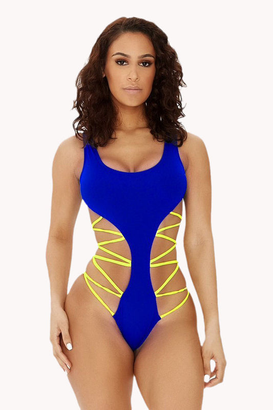 Irregular Sling Halter One-piece Swimsuit Sexy Swimsuit