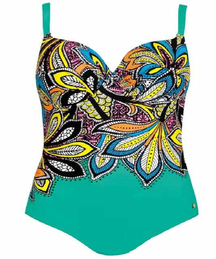 New One Piece Retro Swimsuit Digital Print One Piece Bikini