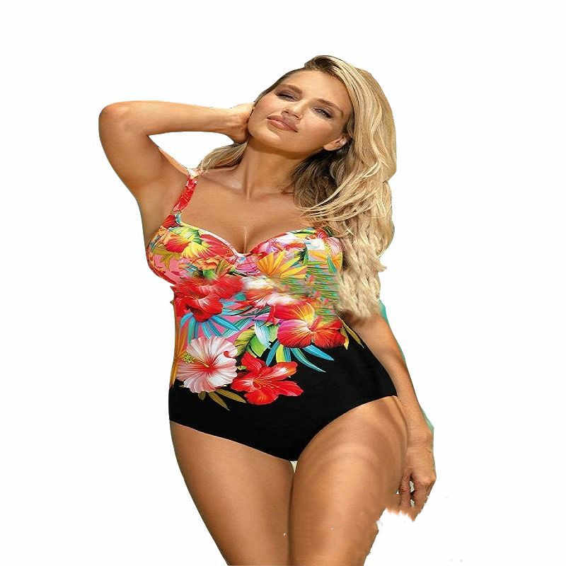 New One Piece Retro Swimsuit Digital Print One Piece Bikini