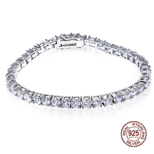 S925 Silver Bracelet 17-19cm Chain Length Optional Cubic Zirconia Tennis Chain