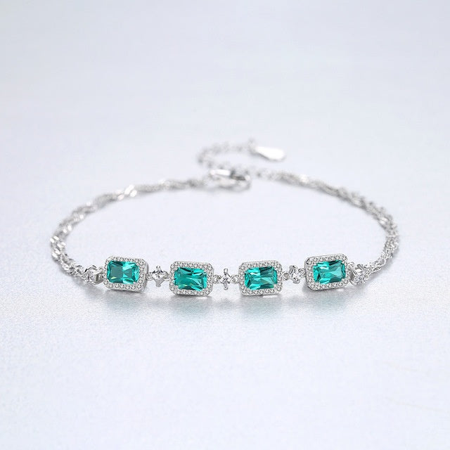 S925 silver fashion emerald ladies bracelet jewelry