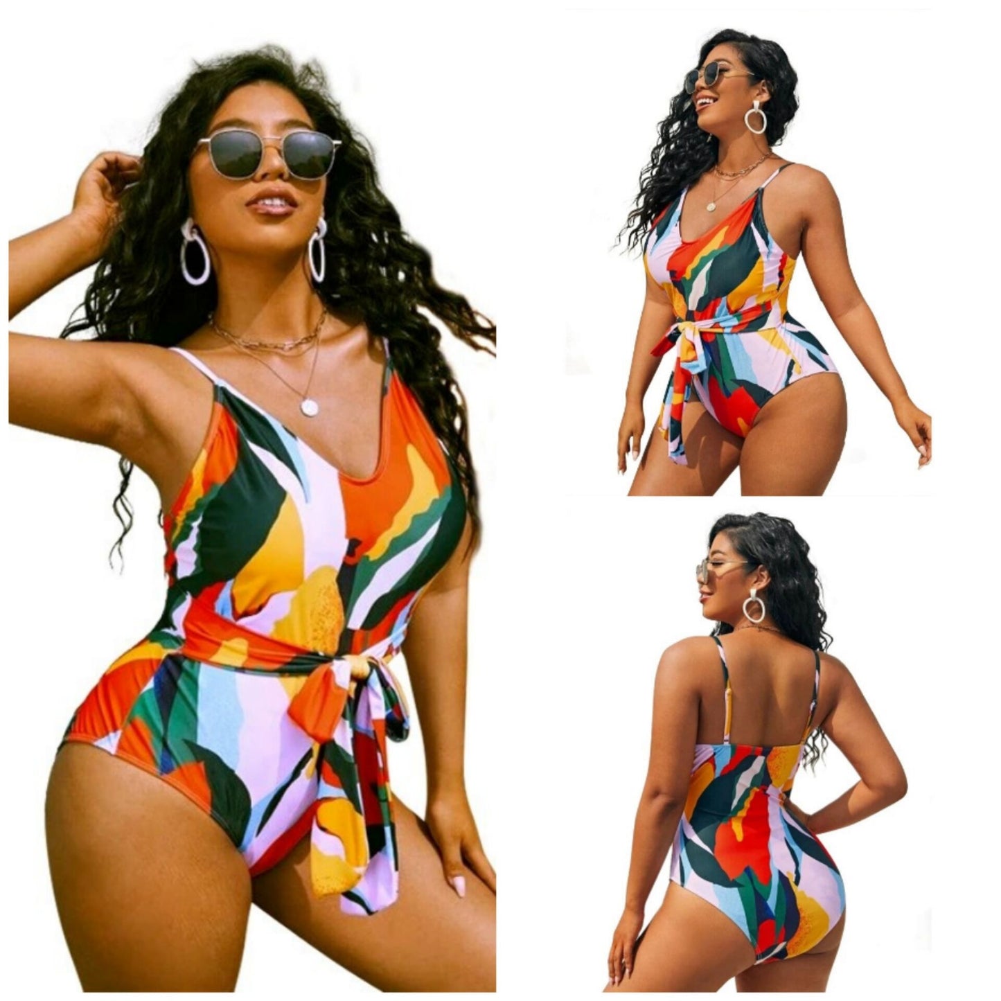 Women's Fashion Print Bikini One Piece Swimsuit