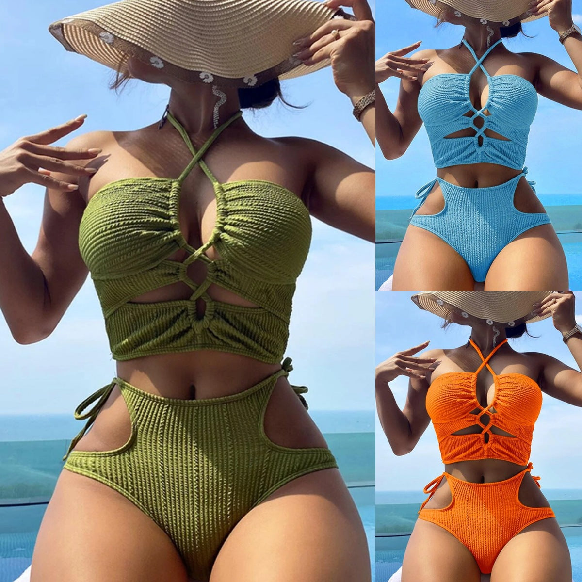 Bikini Split Swimsuit Rope Tight Swimsuit