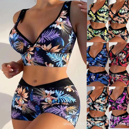 Two-piece Swimsuit Printed Boxer Multi-color Swimsuit